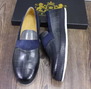 Genuine Leather sporty and stylish engraved premium slip-on Sneakers