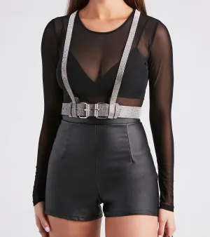 Glam Alert Rhinestone Harness Belt