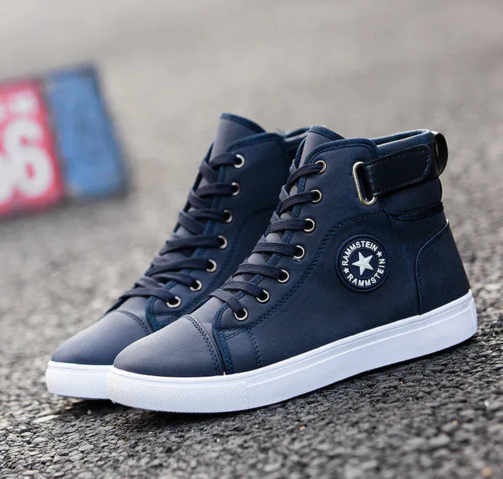 High-Top Sports Style Men's Sneakers - British Casual Shoes