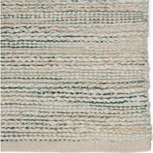 Himalaya Jute Rug - White Cap & Antique Green