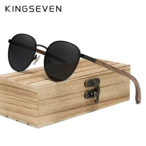 KINGSEVEN Polarized Wooden Sunglasses for Men