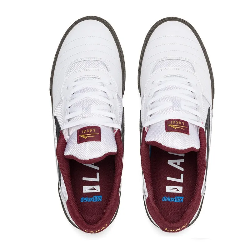 Lakai Cambridge Skate Shoes - White/Gum Leather