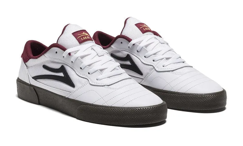 Lakai Cambridge Skate Shoes - White/Gum Leather