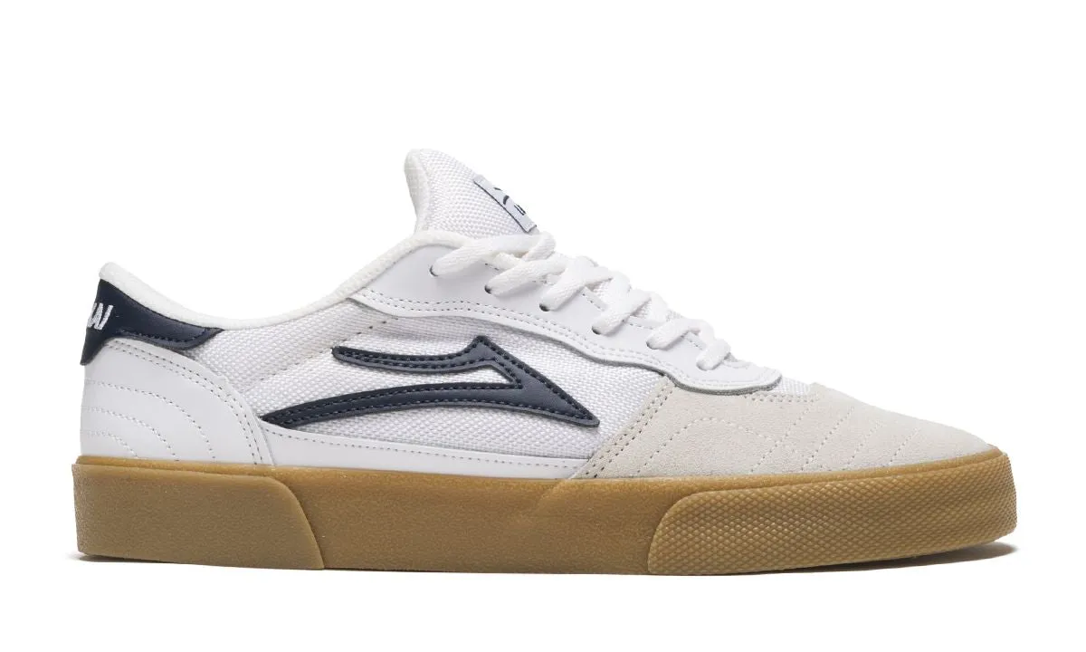 Lakai Cambridge Skate Shoes - White/Navy Suede