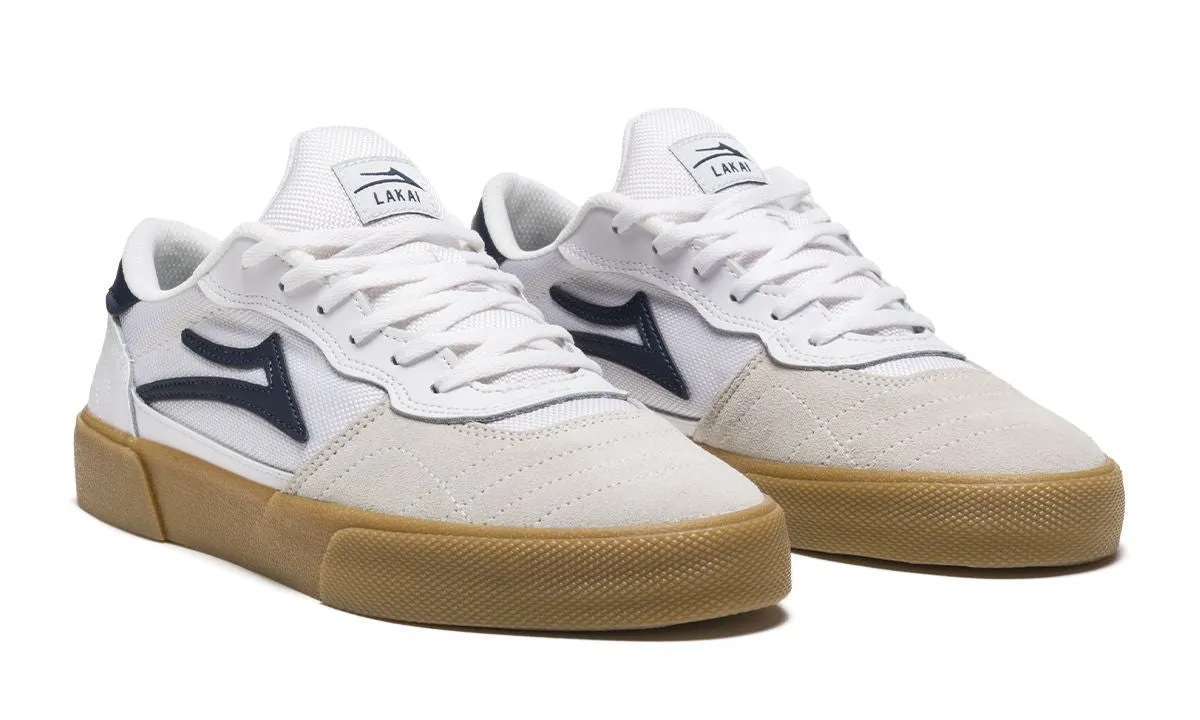 Lakai Cambridge Skate Shoes - White/Navy Suede