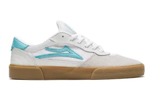 Lakai Cambridge Skate Shoes - White/Teal Suede