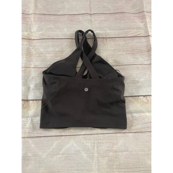 Lululemon Women's Brown Nulu Front Wrap Athletic Sports Bra - 4