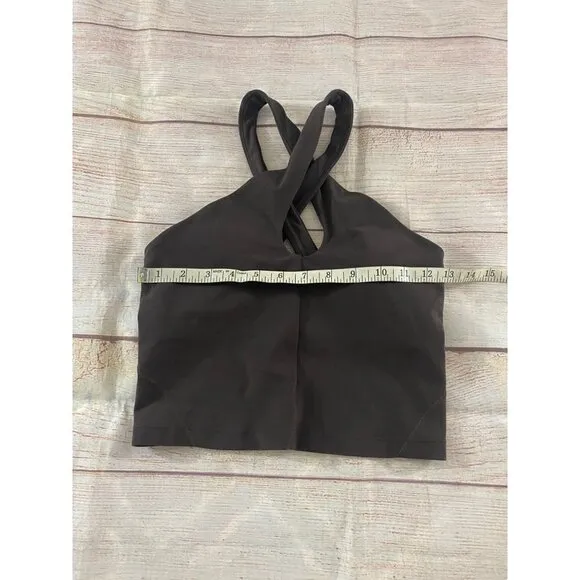 Lululemon Women's Brown Nulu Front Wrap Athletic Sports Bra - 4