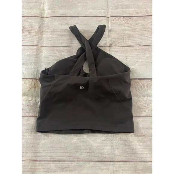 Lululemon Women's Brown Nulu Front Wrap Athletic Sports Bra - 4