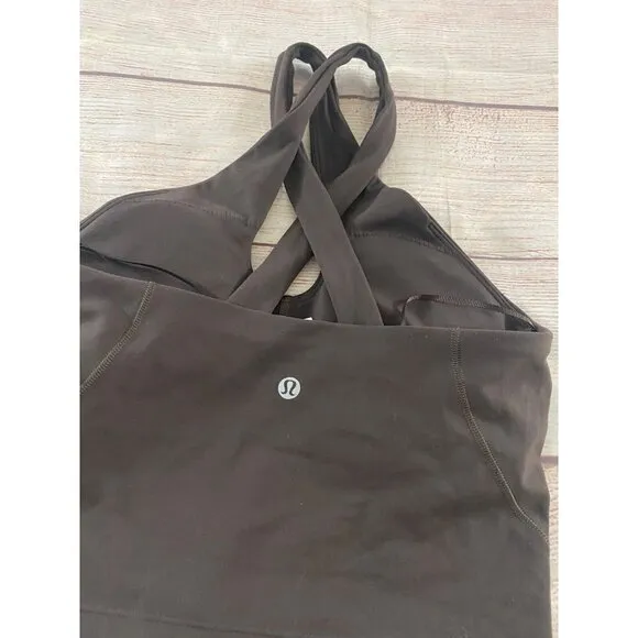 Lululemon Women's Brown Nulu Front Wrap Athletic Sports Bra - 4