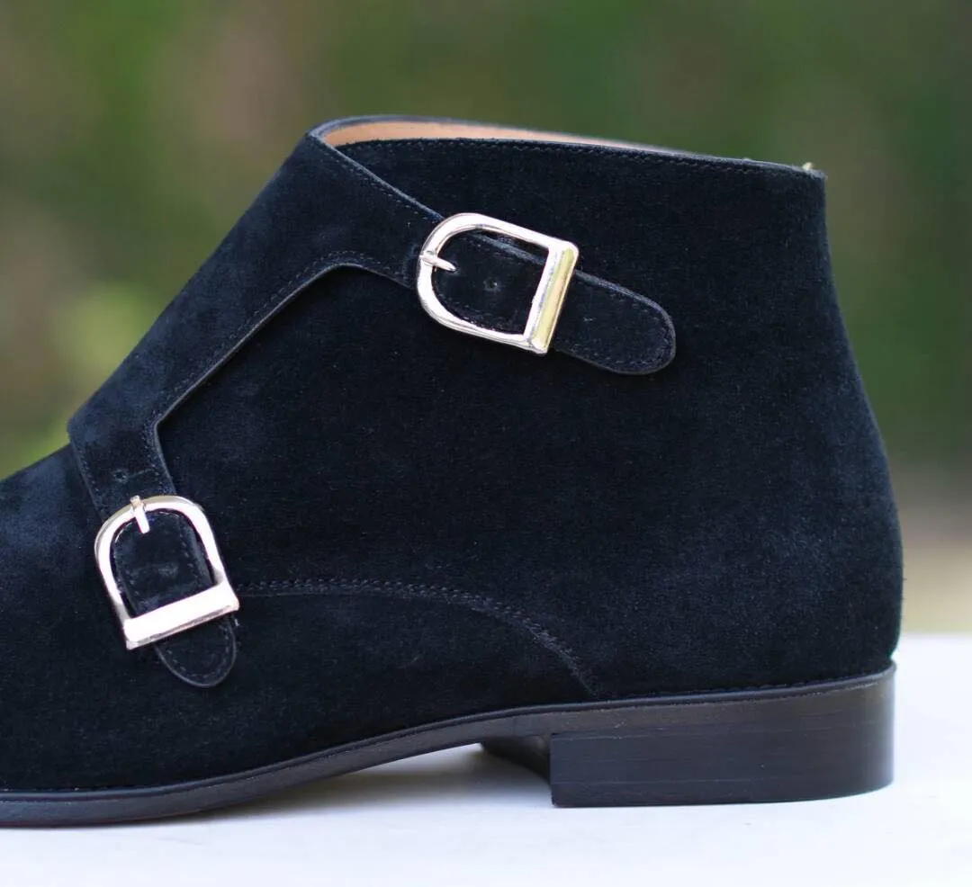 Luxury Suede Double Monkstrap Boots