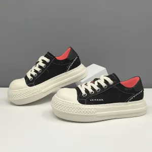 Men Fashion Quilted Denim Canvas Flat Casual Shoes
