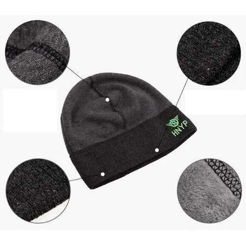 Men Outdoor Ski Moutaineering Climbing Cap Letter HNYP Crochet Knitting Slouch Beanie Hat