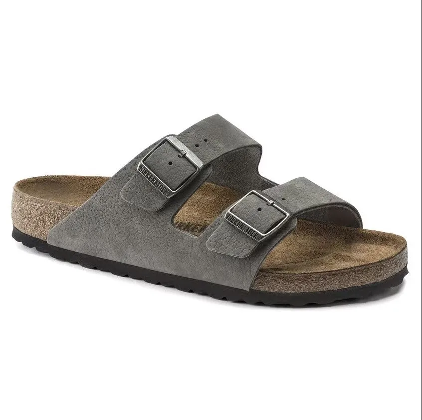 Men's Birkenstock Arizona Nubuck Leather 1020752 Color:  Desert Buck Whale Gray