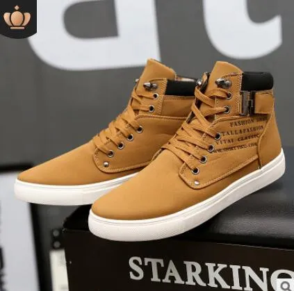Men's Boots Autumn Winter New Men's Shoes High-top Shoes Retro Casual tie Men's Trend Martin Boots Men's Warm Cotton Shoes