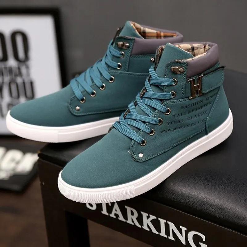 Men's Boots Autumn Winter New Men's Shoes High-top Shoes Retro Casual tie Men's Trend Martin Boots Men's Warm Cotton Shoes