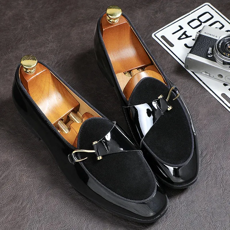 Men's Casual Leather Shoes - Buckle Party Wedding Loafers - Comfortable Driving Flats (EUR 38-48)