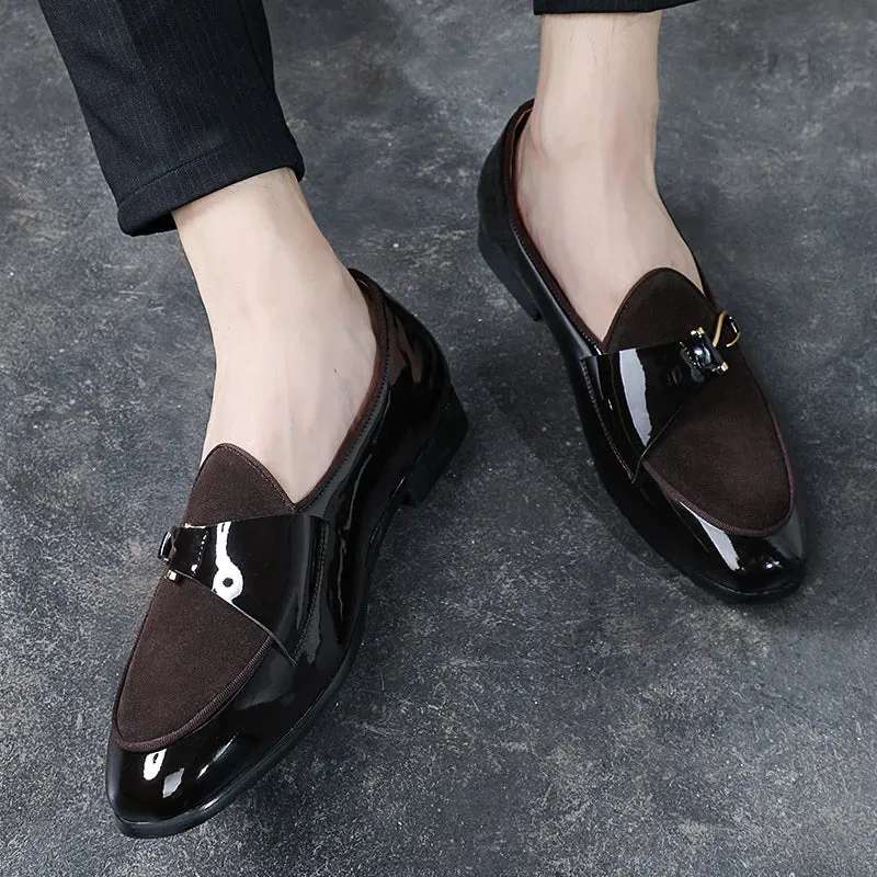 Men's Casual Leather Shoes - Buckle Party Wedding Loafers - Comfortable Driving Flats (EUR 38-48)