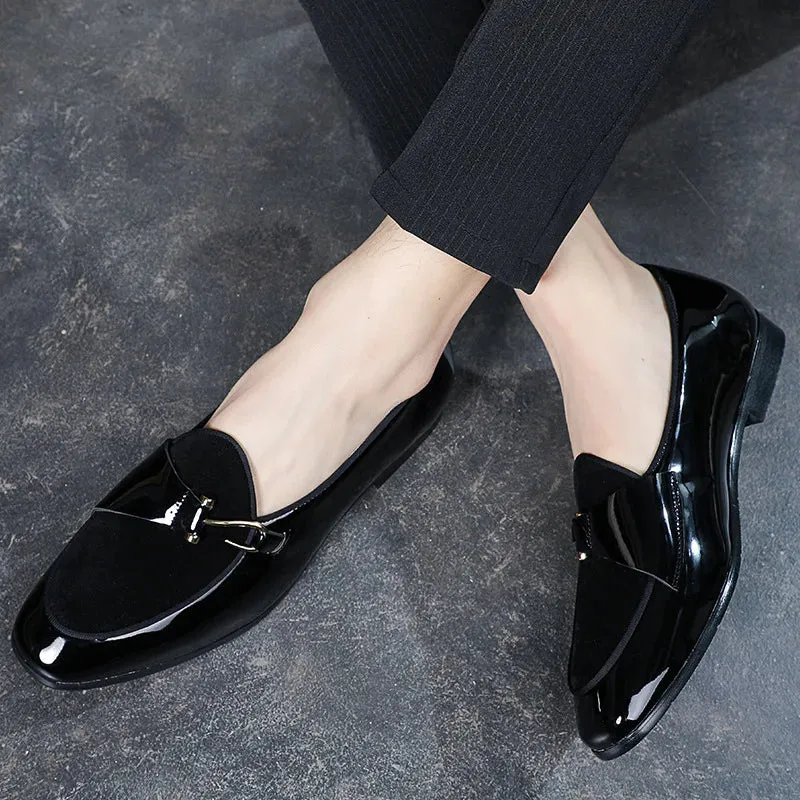 Men's Casual Leather Shoes - Buckle Party Wedding Loafers - Comfortable Driving Flats (EUR 38-48)