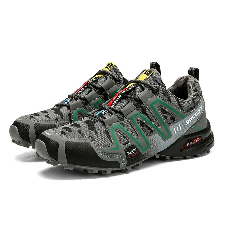 Men's Hiking Shoes – Climbing Sports Shoes with Safety Toe, Non-Slip, Durable Tactical Trekking Sneakers for Outdoor Work