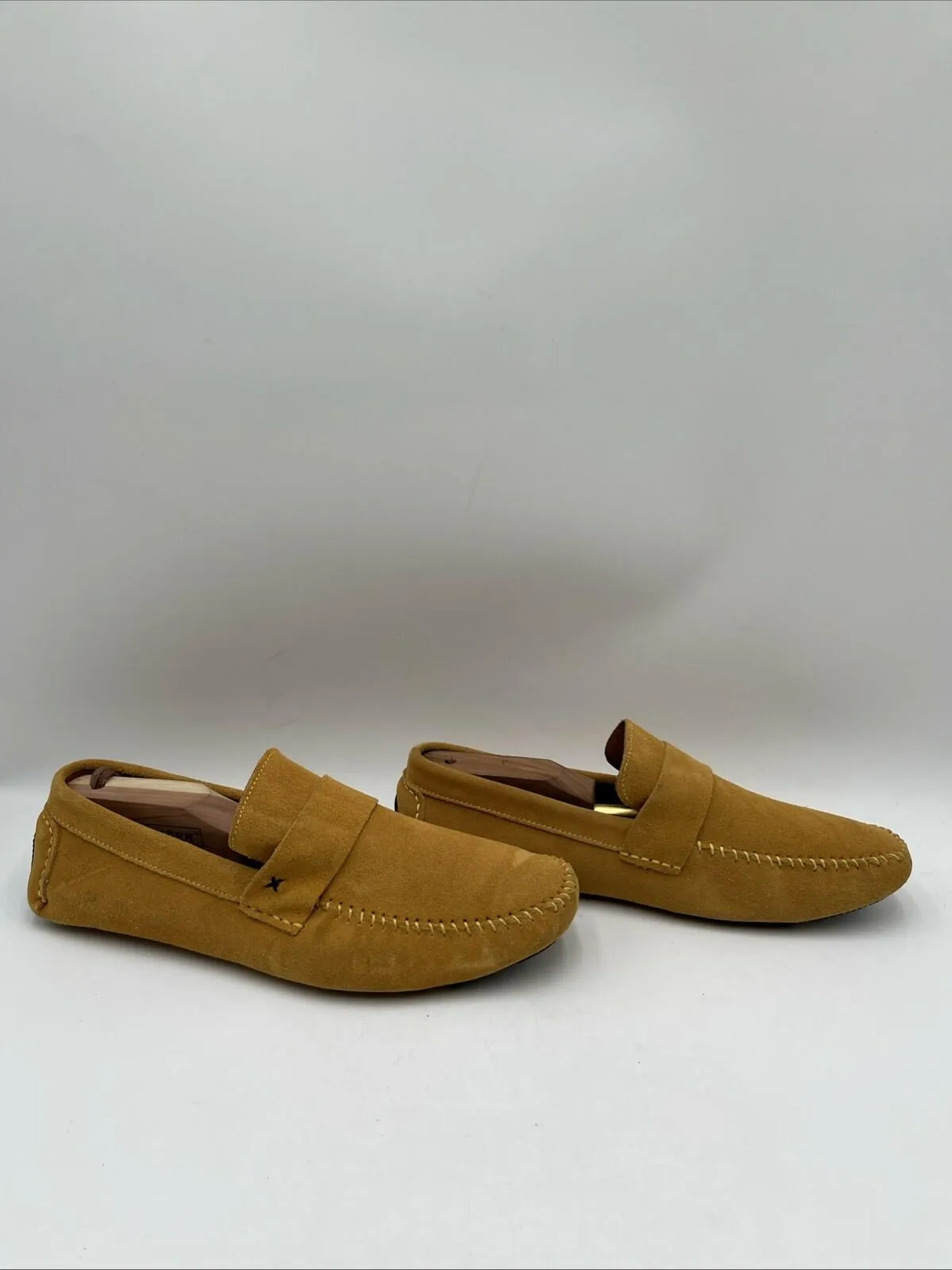 Men’s Massimo Matteo Suede Driving Shoes Yellow Size 10M - Very Good