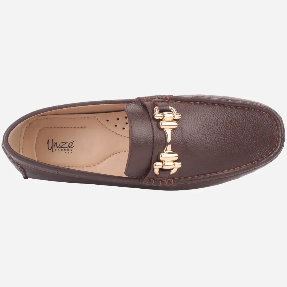 Mens "SHABZ" Leather Slip-on Moccasins