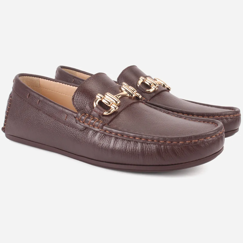 Mens "SHABZ" Leather Slip-on Moccasins