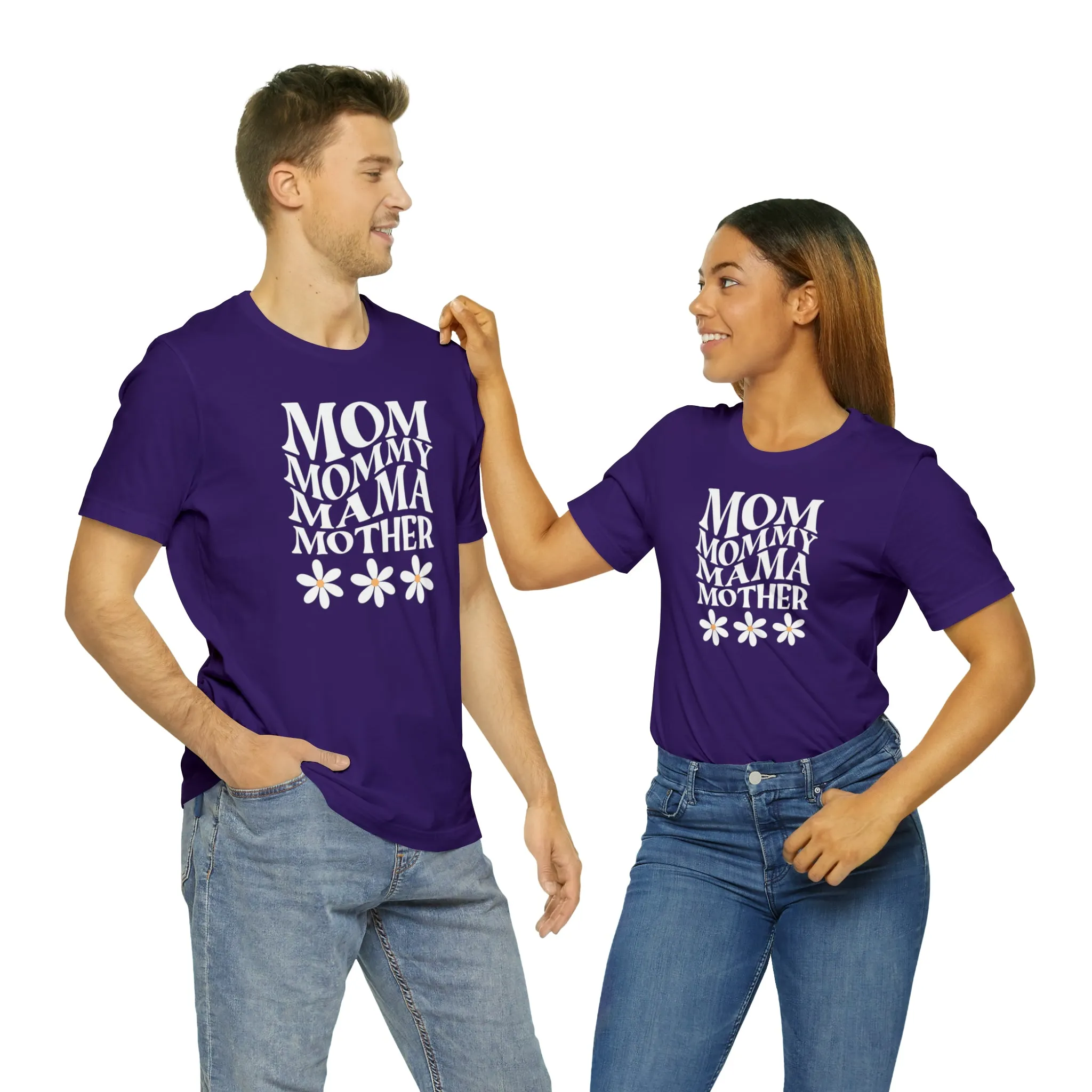 Mom Mommy T-Shirt | Flowers Mom Tee |  Bella Canvas 3001 Unisex |  Mother Short Sleeve Tshirt