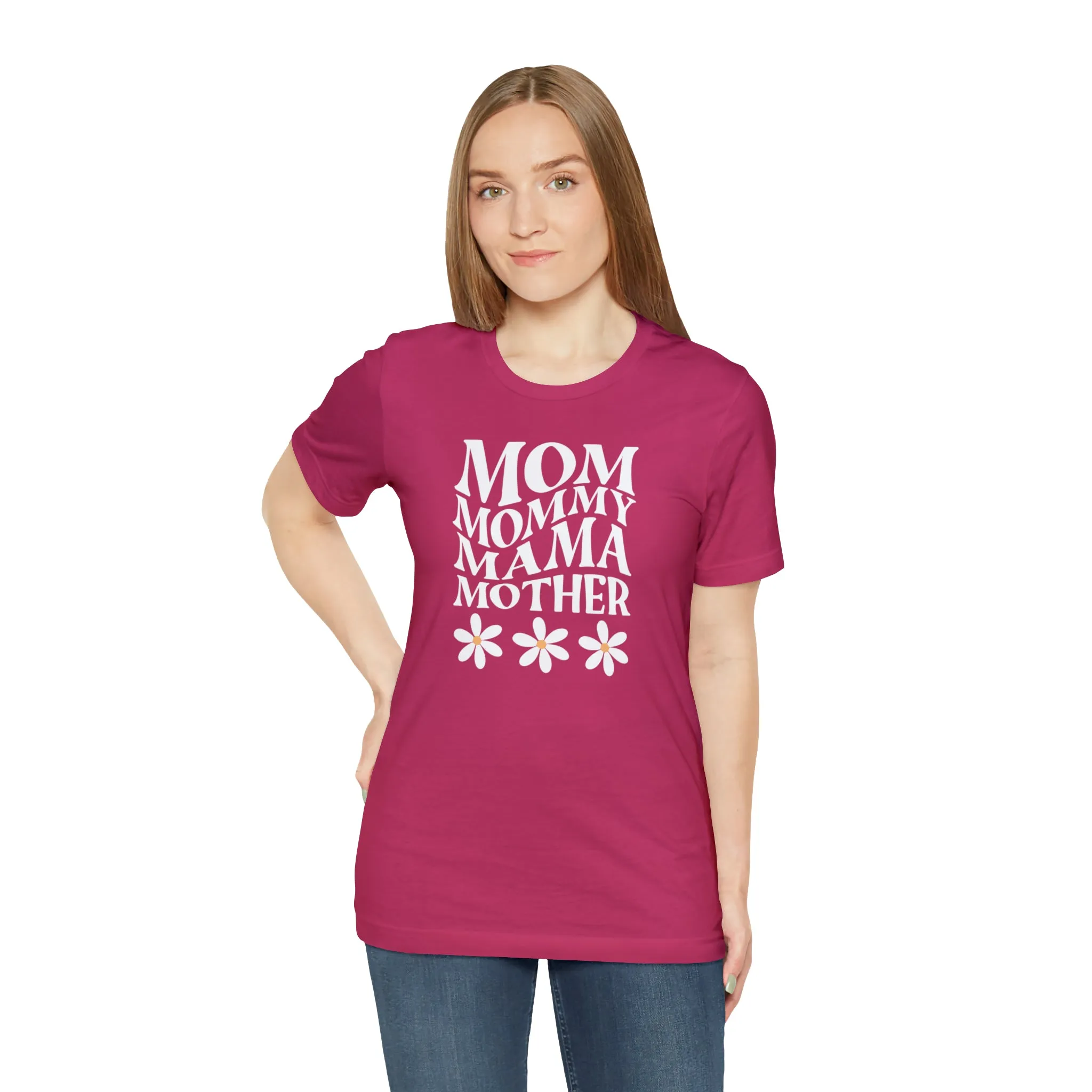 Mom Mommy T-Shirt | Flowers Mom Tee |  Bella Canvas 3001 Unisex |  Mother Short Sleeve Tshirt