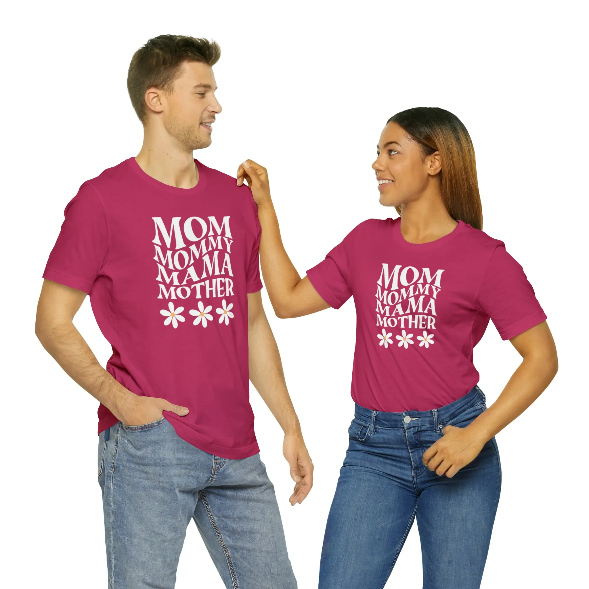 Mom Mommy T-Shirt | Flowers Mom Tee |  Bella Canvas 3001 Unisex |  Mother Short Sleeve Tshirt