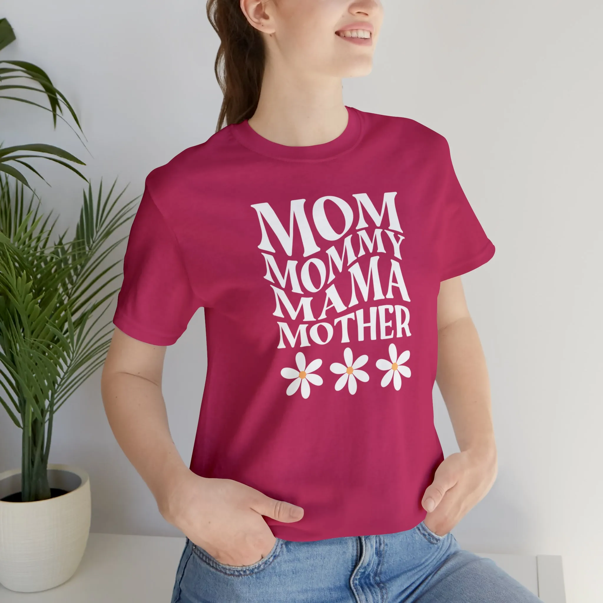 Mom Mommy T-Shirt | Flowers Mom Tee |  Bella Canvas 3001 Unisex |  Mother Short Sleeve Tshirt