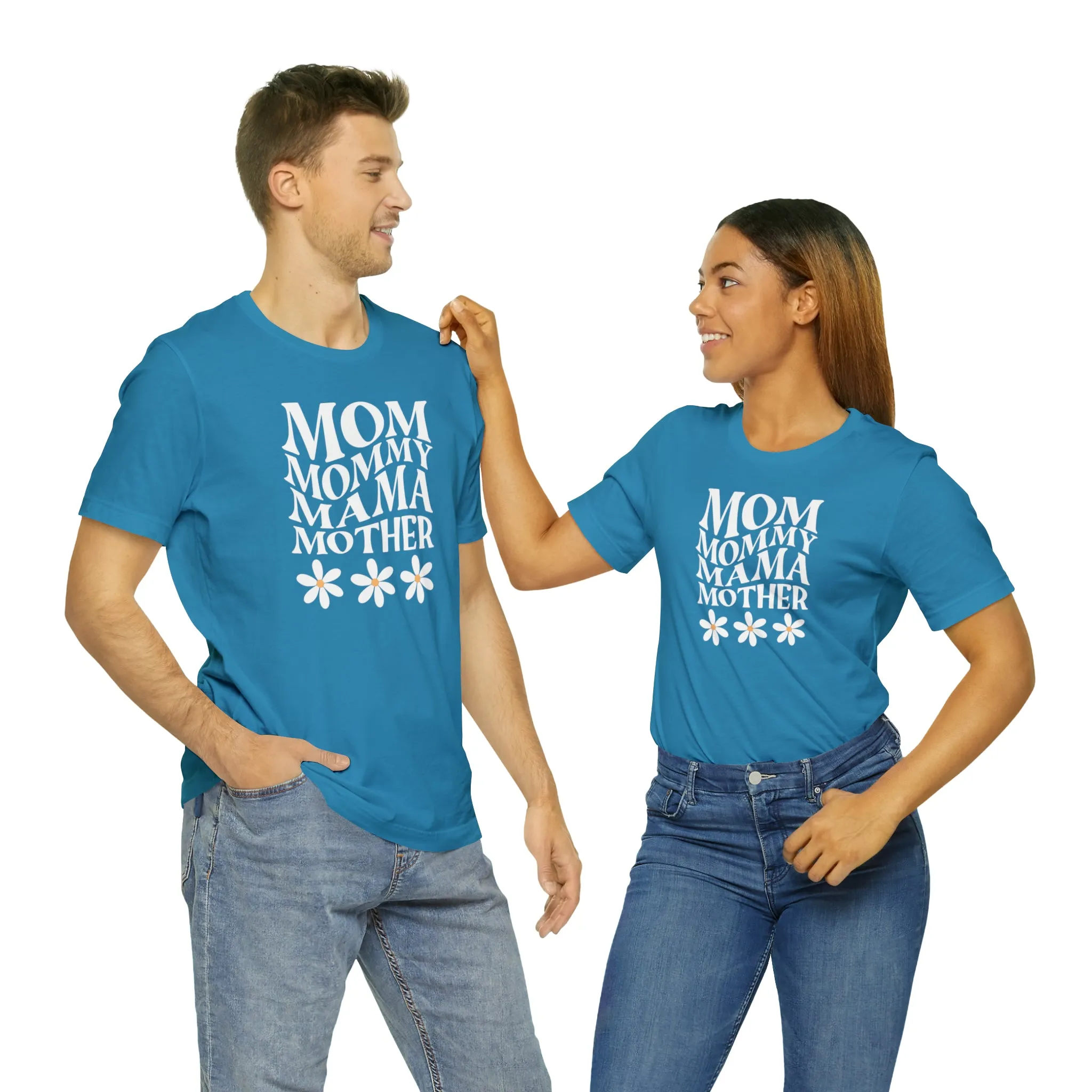 Mom Mommy T-Shirt | Flowers Mom Tee |  Bella Canvas 3001 Unisex |  Mother Short Sleeve Tshirt