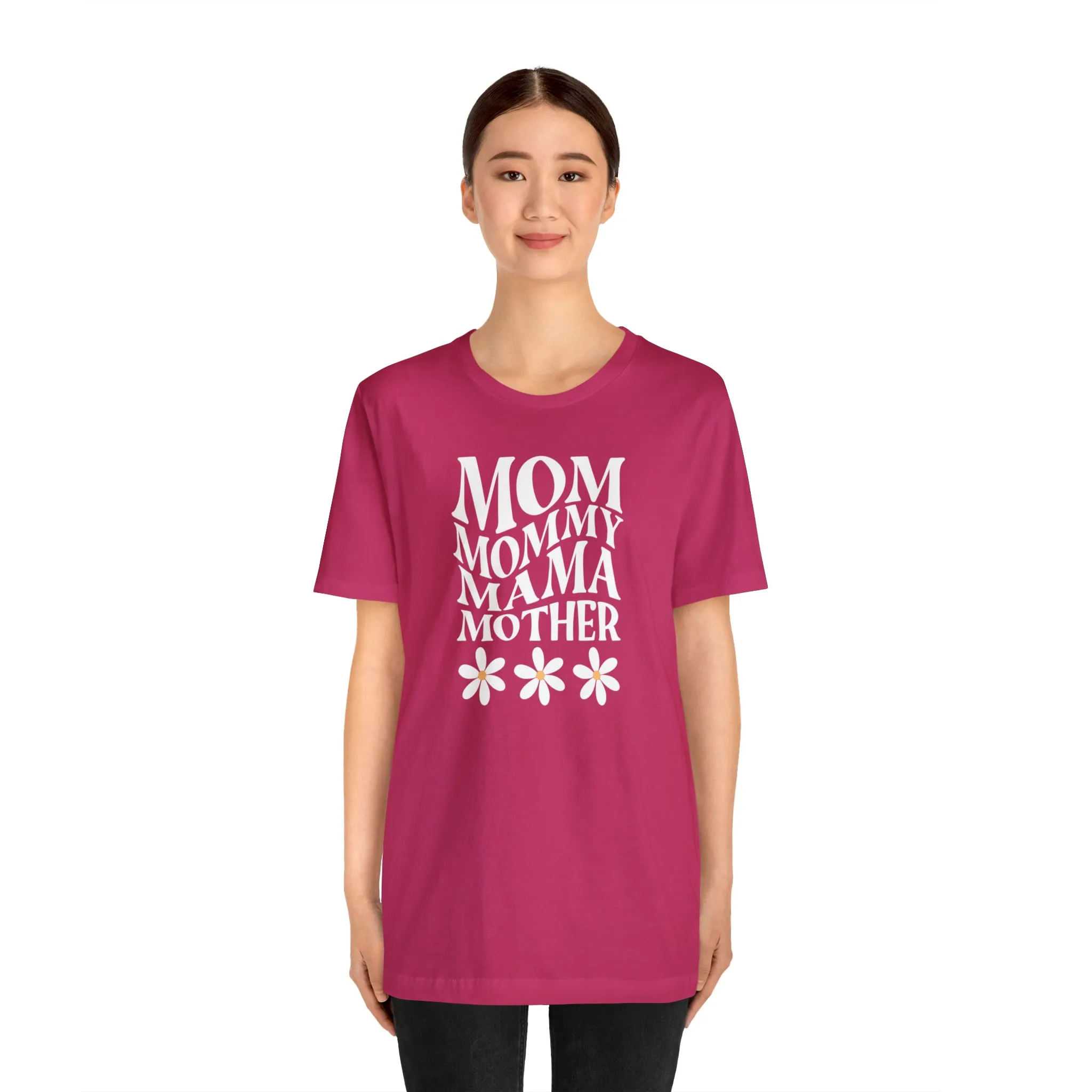 Mom Mommy T-Shirt | Flowers Mom Tee |  Bella Canvas 3001 Unisex |  Mother Short Sleeve Tshirt
