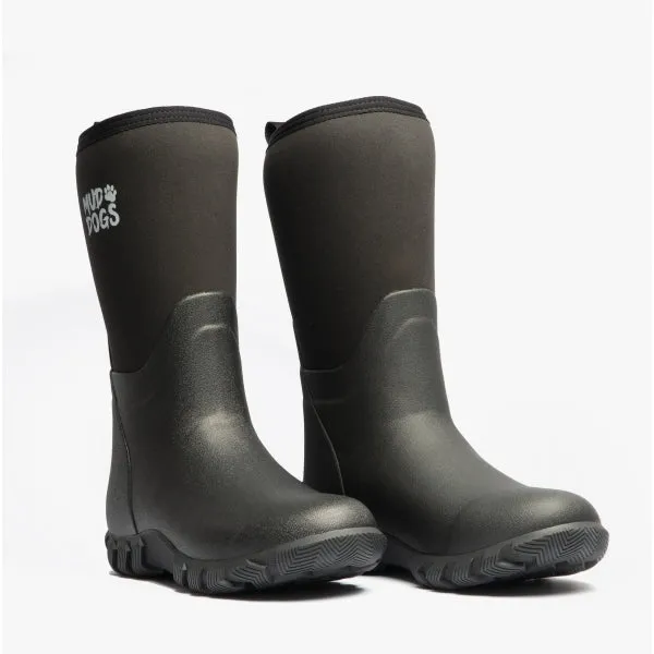 Mud Dogs RUTLAND MID Unisex Neoprene Wellington Boots Black