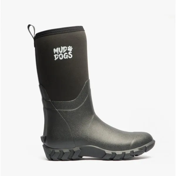 Mud Dogs RUTLAND MID Unisex Neoprene Wellington Boots Black