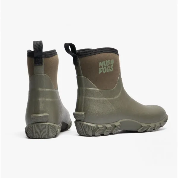 Mud Dogs RUTLAND SHORT Unisex Neoprene Wellington Boots Olive