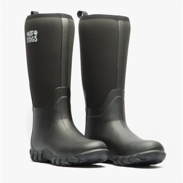 Mud Dogs RUTLAND TALL Neoprene Wellington Boots Black