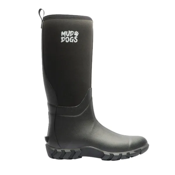Mud Dogs RUTLAND TALL Neoprene Wellington Boots Black