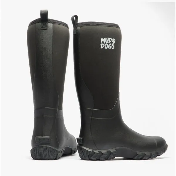 Mud Dogs RUTLAND TALL Neoprene Wellington Boots Black