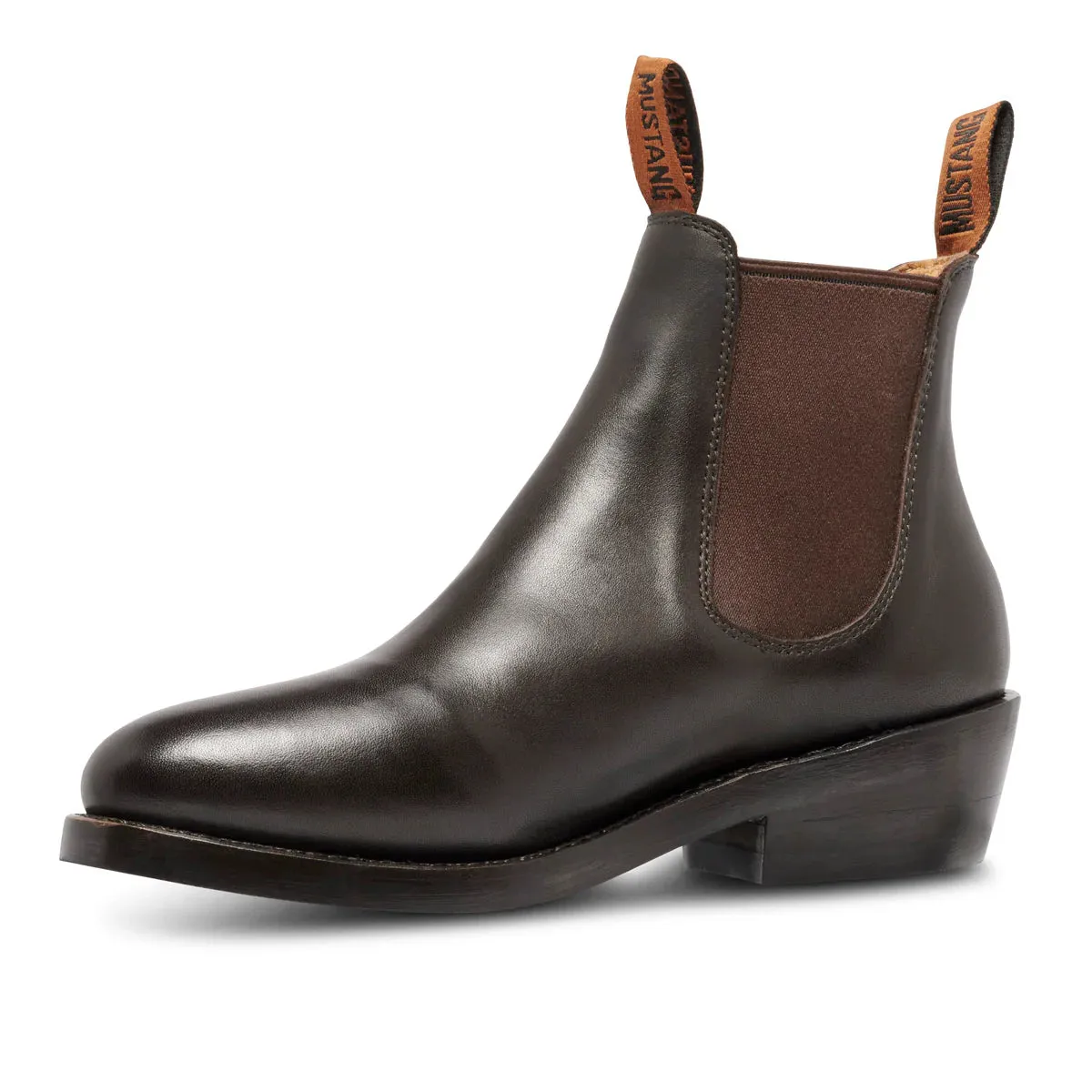 MUSTANG Signature Women's Pull UP Leather Boot BROWN