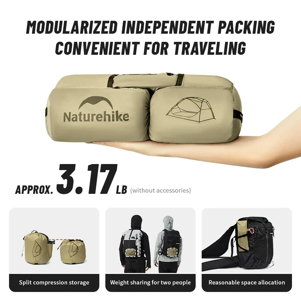 Naturehike Camping Tent Star River UL 2 People Tent 15D Nylon Ultralight Hiking Tent Two Doors Backpacking Travel Tent with Mat