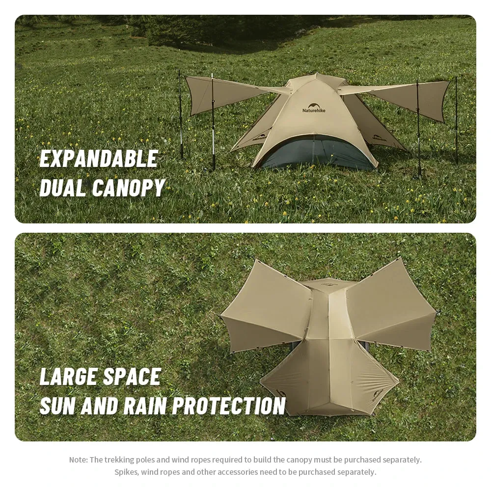 Naturehike Camping Tent Star River UL 2 People Tent 15D Nylon Ultralight Hiking Tent Two Doors Backpacking Travel Tent with Mat