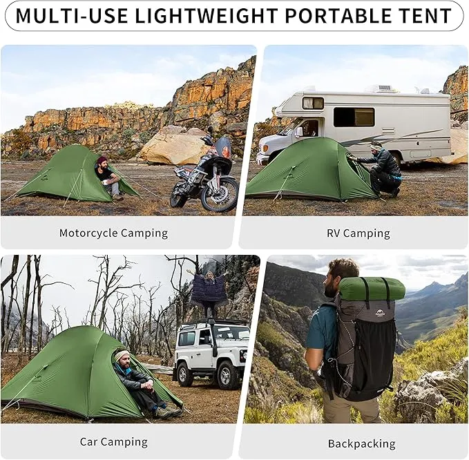 Naturehike Cloud-Up 2 Person Tent Lightweight Backpacking Tent with Footprint - Free Standing Ultralight Camping Hiking Backpack Tents Two Person Tent