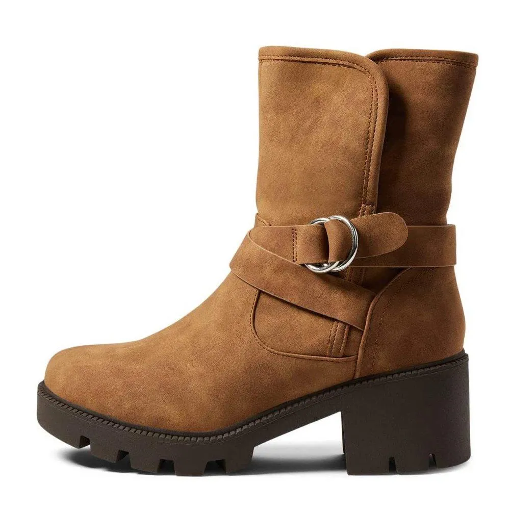Nola Tan Buckle Boots