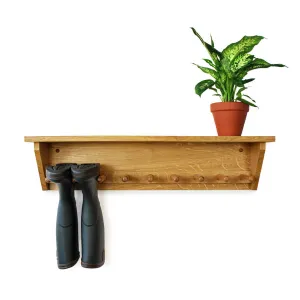Oak Wall Hanging Welly Rack (4 pair)