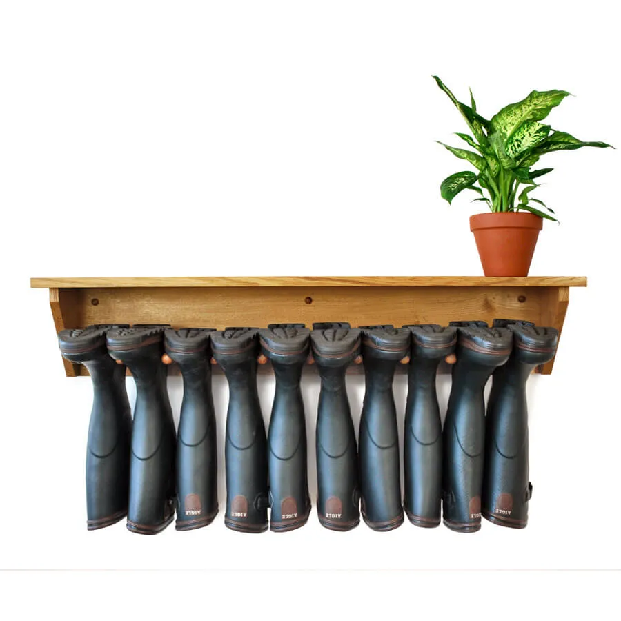 Oak Wall Hanging Welly Rack (5 pair)