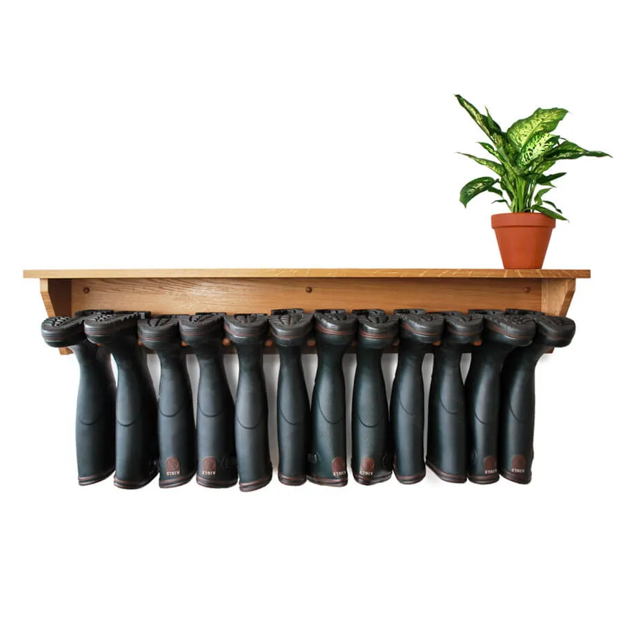 Oak Wall Hanging Welly Rack (6 pair)