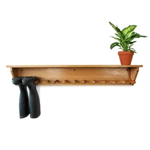Oak Wall Hanging Welly Rack (6 pair)