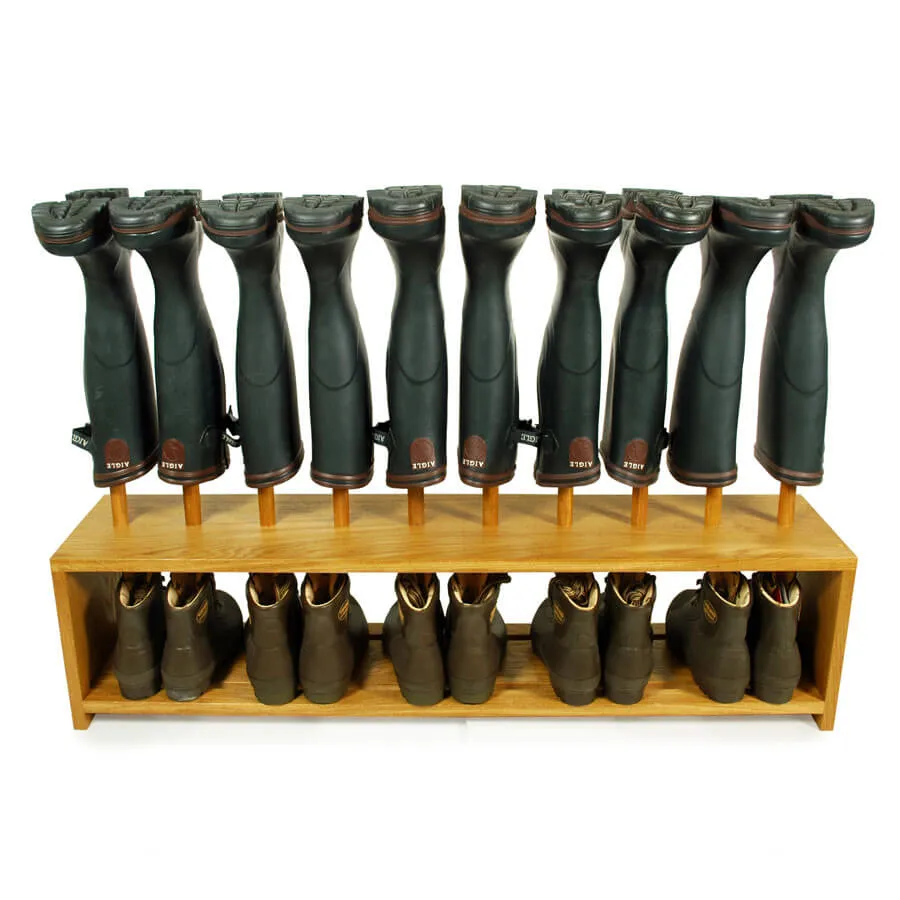 Oak Wellington and Shoe Rack (5 pair)