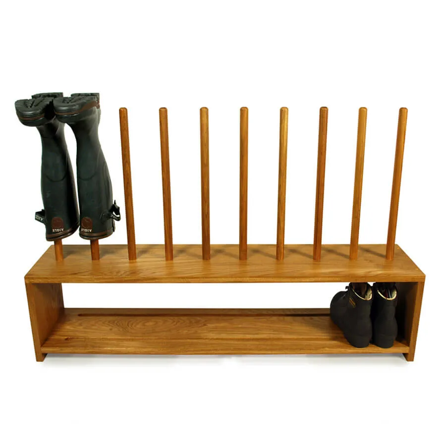 Oak Wellington and Shoe Rack (5 pair)